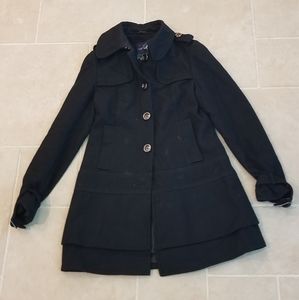 Green envy black wool coat